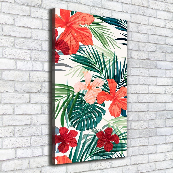 Large canvas wall art Hawaiian flowers