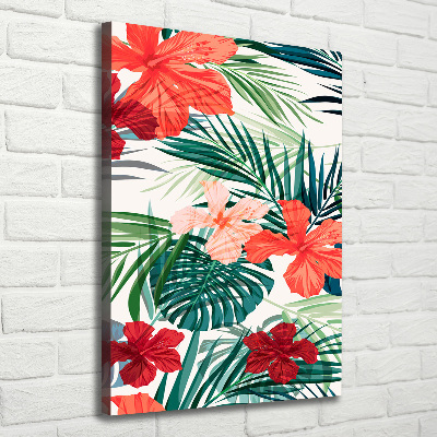 Large canvas wall art Hawaiian flowers