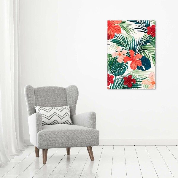 Large canvas wall art Hawaiian flowers