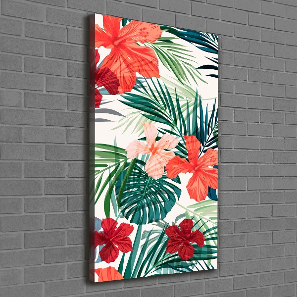 Large canvas wall art Hawaiian flowers