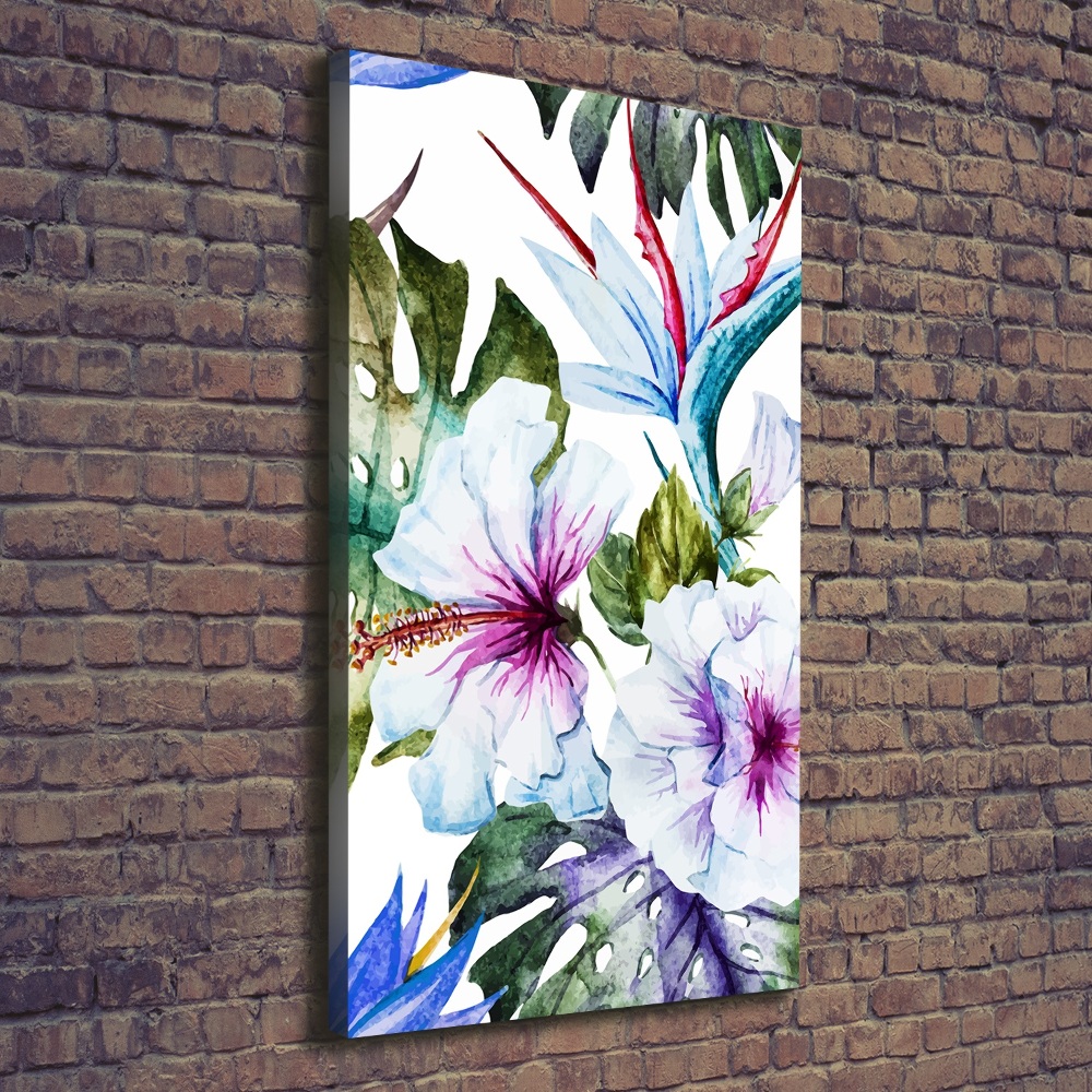 Large canvas wall art Hawaiian flowers