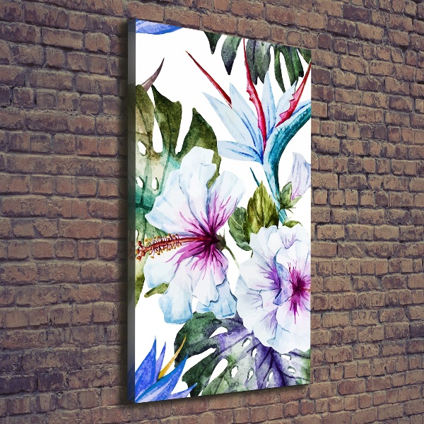 Large canvas wall art Hawaiian flowers