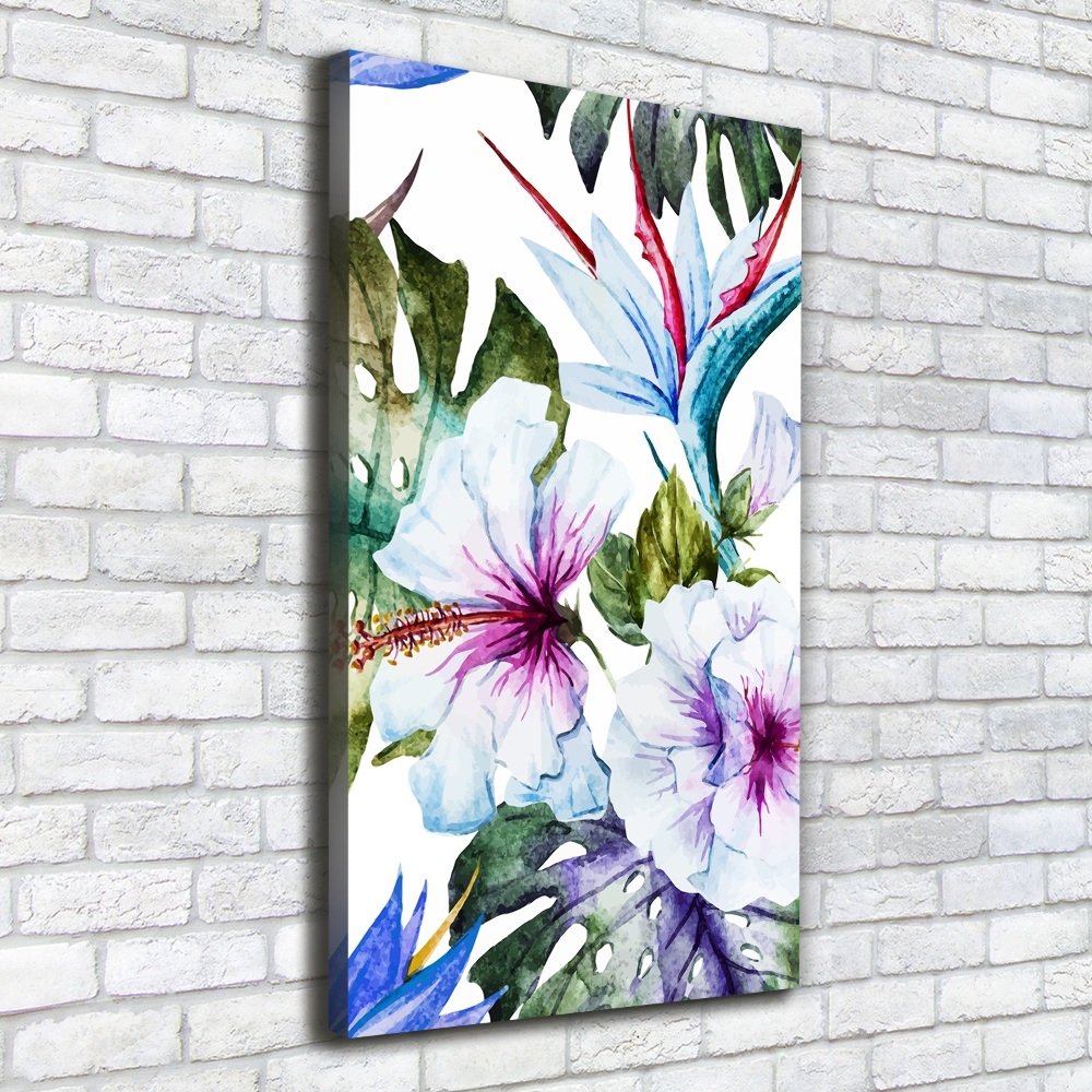 Large canvas wall art Hawaiian flowers