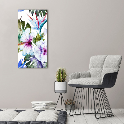 Large canvas wall art Hawaiian flowers