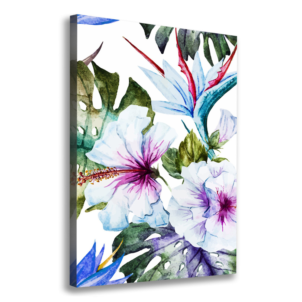 Large canvas wall art Hawaiian flowers