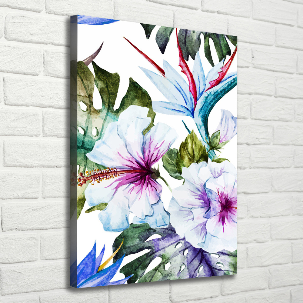 Large canvas wall art Hawaiian flowers