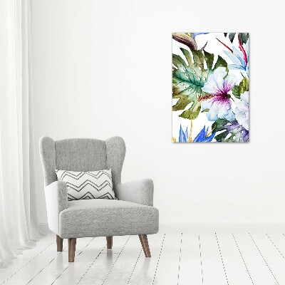 Large canvas wall art Hawaiian flowers