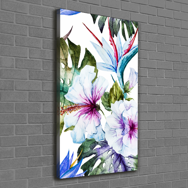 Large canvas wall art Hawaiian flowers