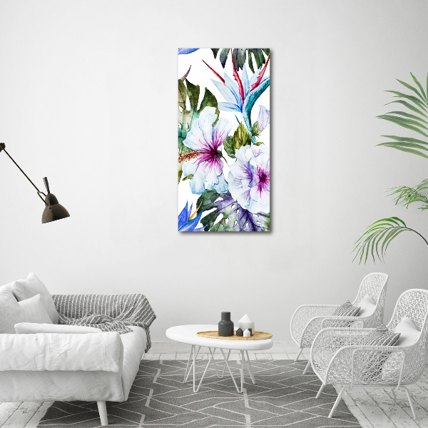 Large canvas wall art Hawaiian flowers