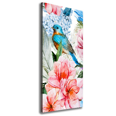 Wall art canvas large Flowers and birds