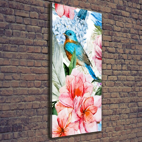 Wall art canvas large Flowers and birds