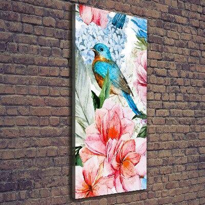 Wall art canvas large Flowers and birds