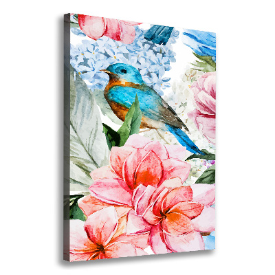 Wall art canvas large Flowers and birds