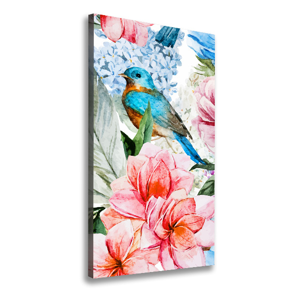 Wall art canvas large Flowers and birds