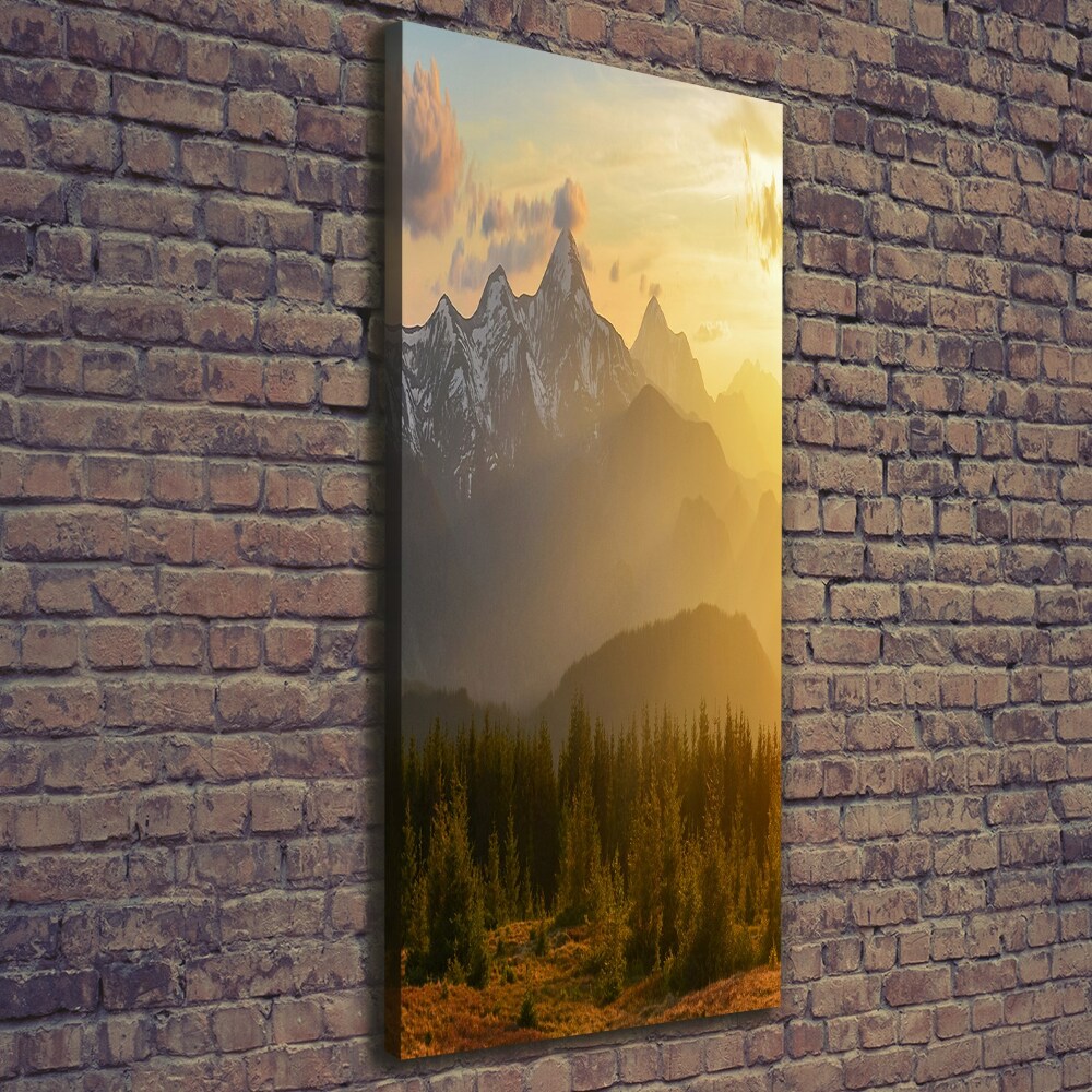 Large canvas wall art Sunset of the mountain