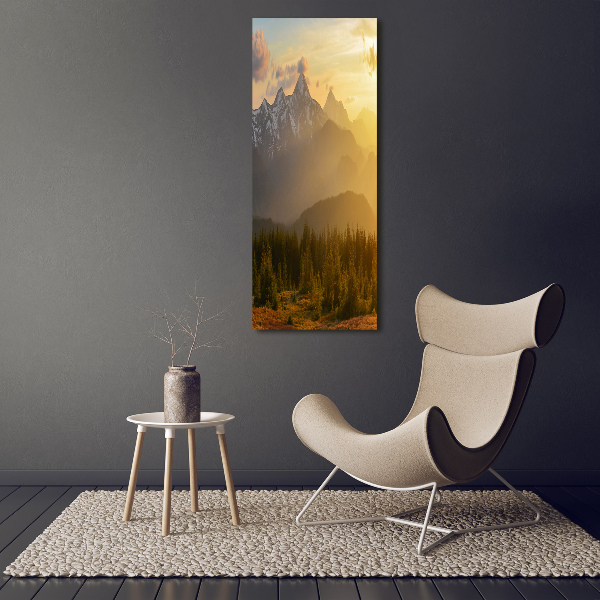 Large canvas wall art Sunset of the mountain