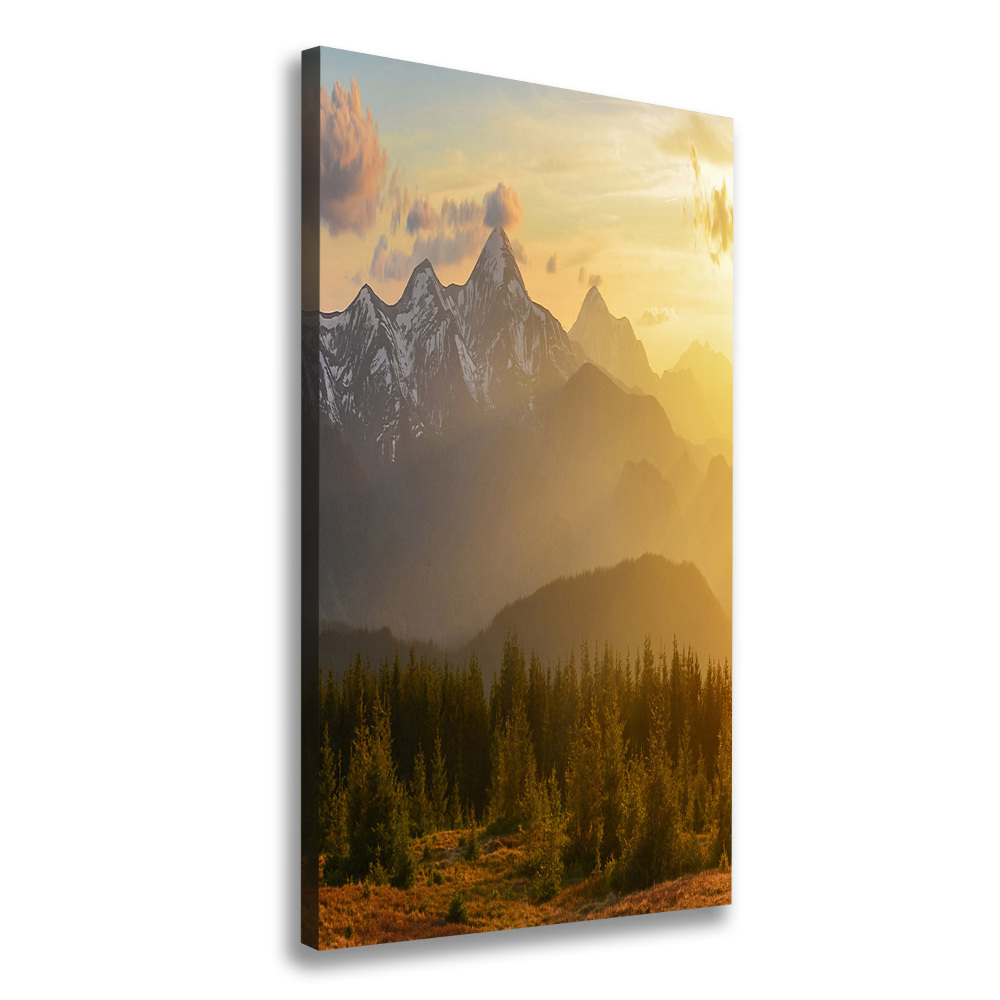 Large canvas wall art Sunset of the mountain