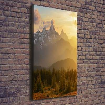 Large canvas wall art Sunset of the mountain