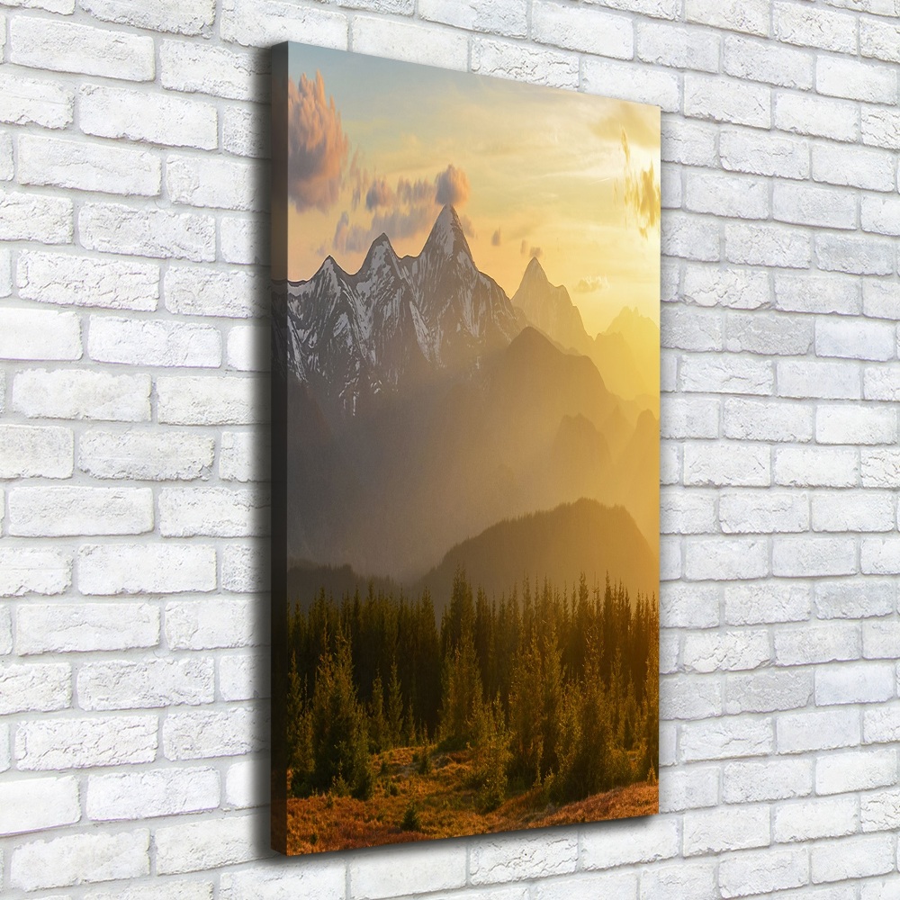 Large canvas wall art Sunset of the mountain