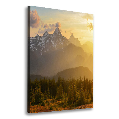 Large canvas wall art Sunset of the mountain