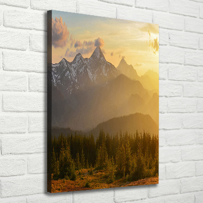 Large canvas wall art Sunset of the mountain