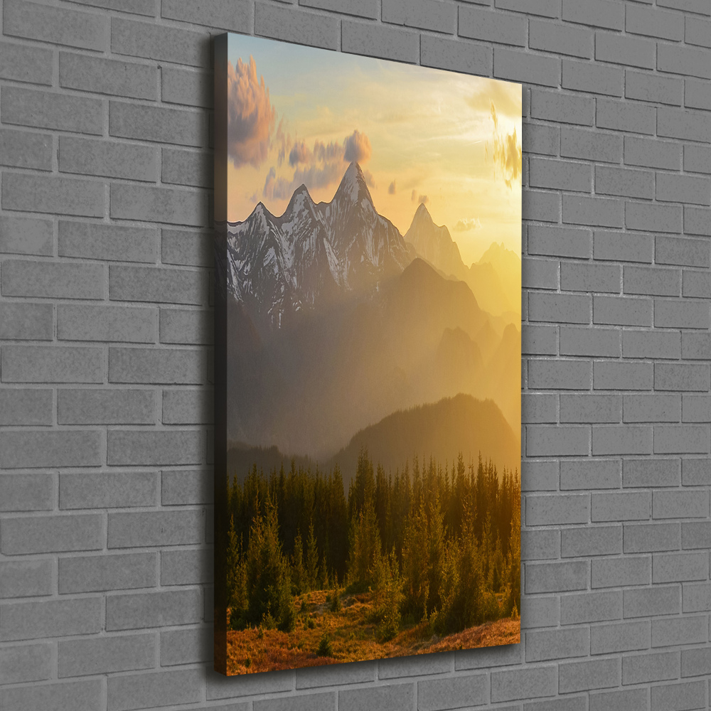 Large canvas wall art Sunset of the mountain