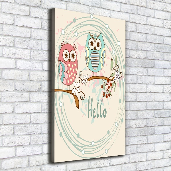 Wall art canvas large Owls