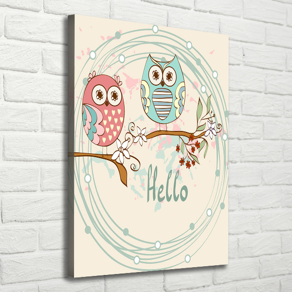 Wall art canvas large Owls