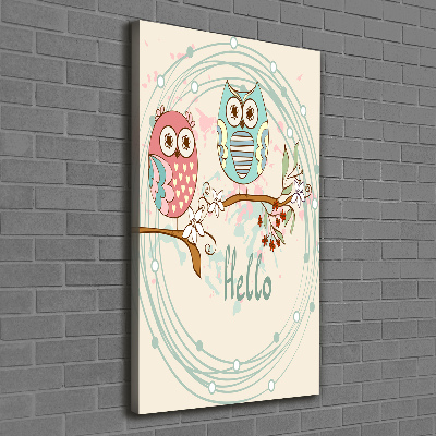 Wall art canvas large Owls