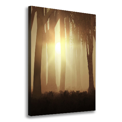 Canvas print Fog in the forest