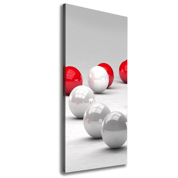 Canvas wall art Red and white balls