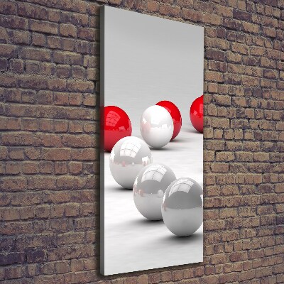 Canvas wall art Red and white balls