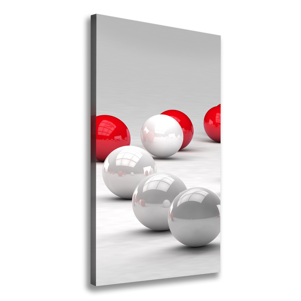 Canvas wall art Red and white balls