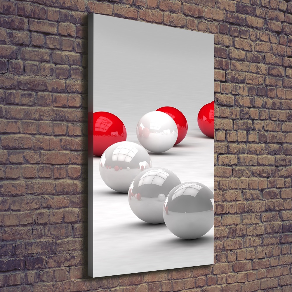 Canvas wall art Red and white balls