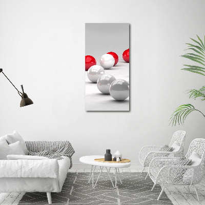 Canvas wall art Red and white balls