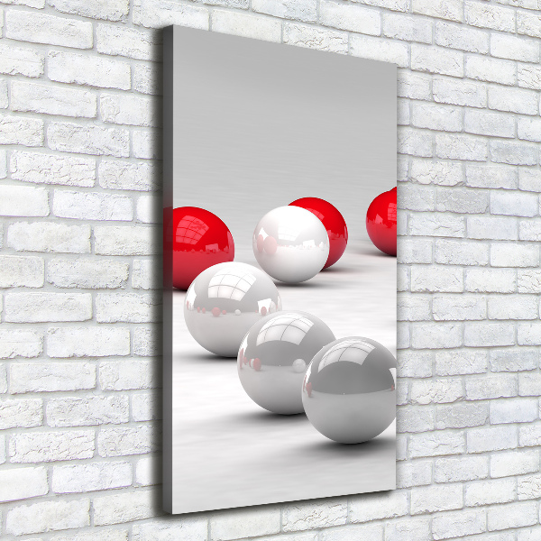 Canvas wall art Red and white balls