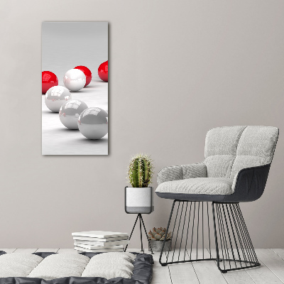 Canvas wall art Red and white balls