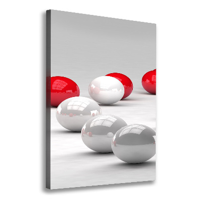 Canvas wall art Red and white balls