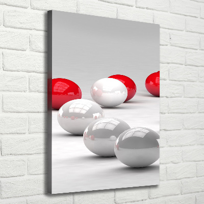 Canvas wall art Red and white balls