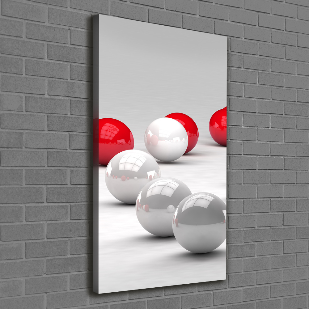 Canvas wall art Red and white balls