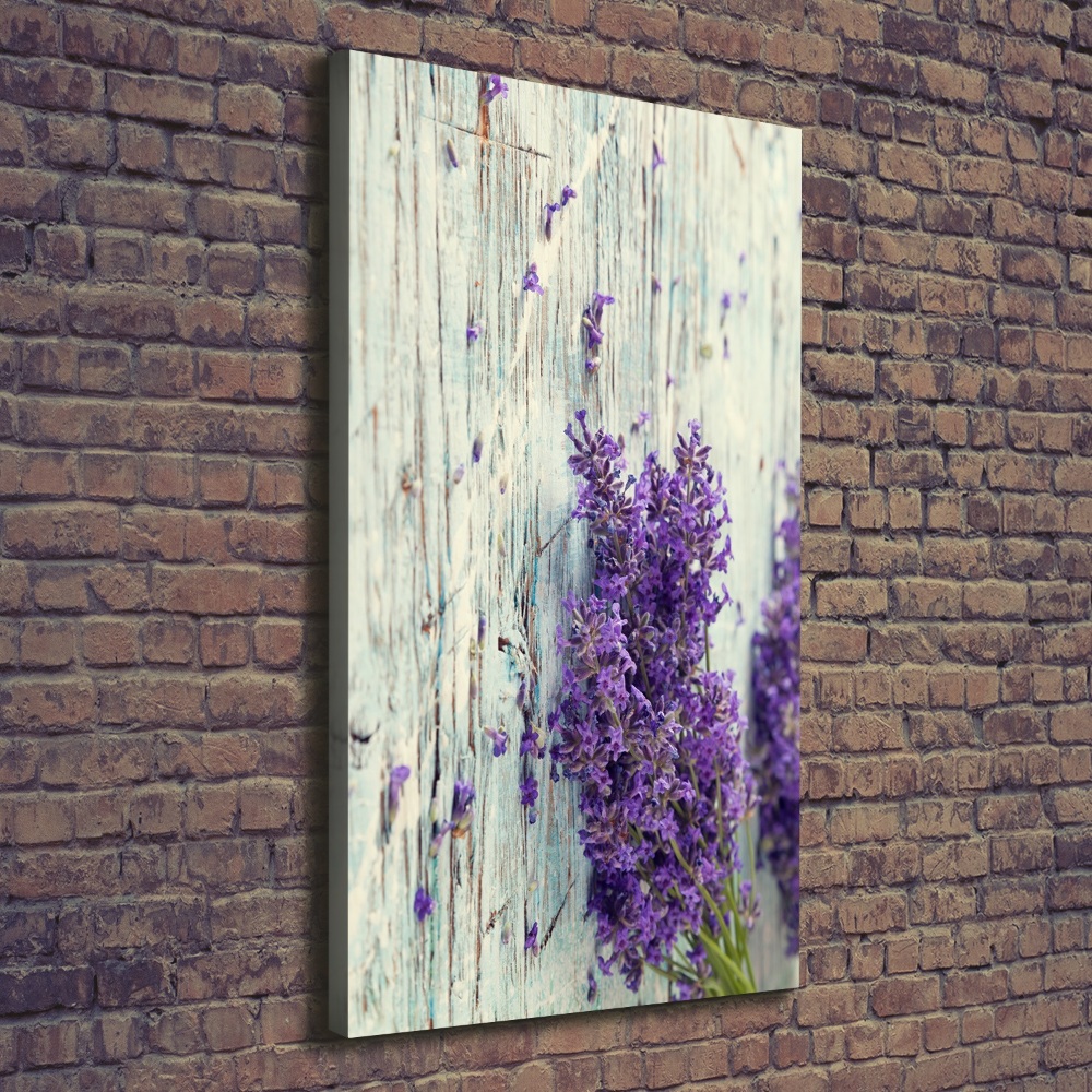 Canvas wall art Lavender on wood