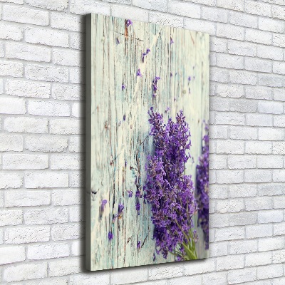 Canvas wall art Lavender on wood