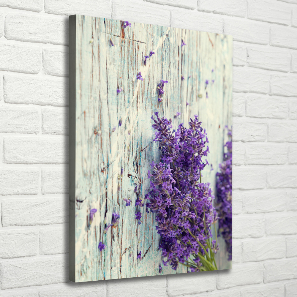 Canvas wall art Lavender on wood