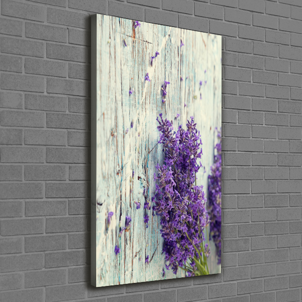 Canvas wall art Lavender on wood