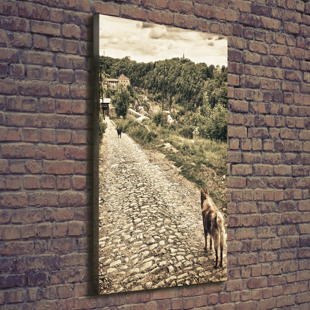 Wall art canvas large Two Dogs of the Hill