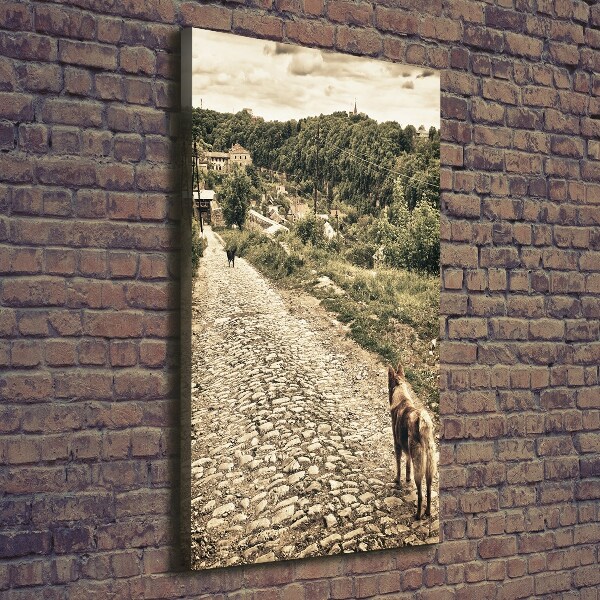 Wall art canvas large Two Dogs of the Hill