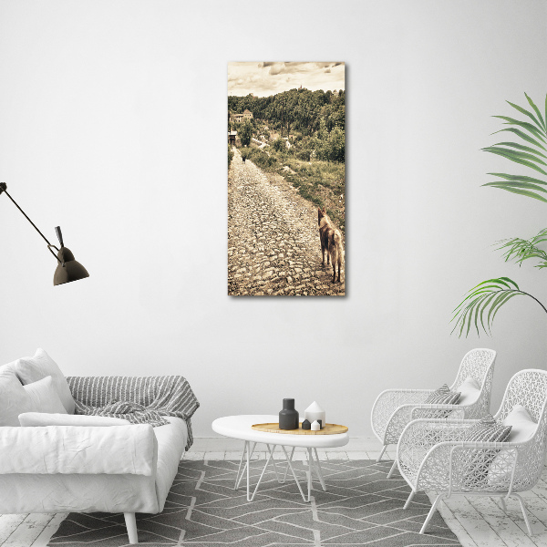 Wall art canvas large Two Dogs of the Hill