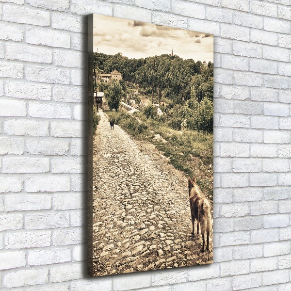 Wall art canvas large Two Dogs of the Hill