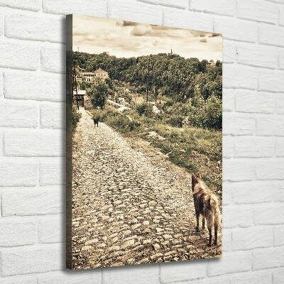 Wall art canvas large Two Dogs of the Hill