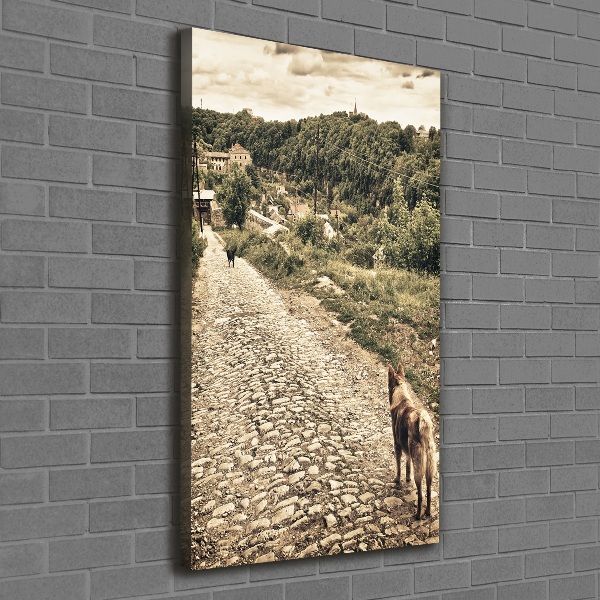 Wall art canvas large Two Dogs of the Hill